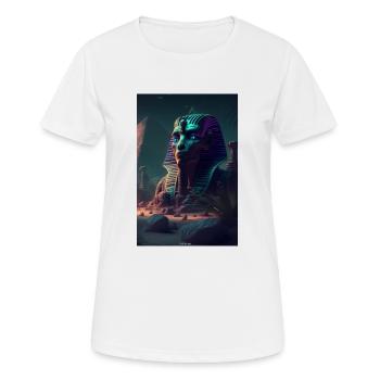 Sphinx d’un pharaon extraterrestre de l’Égypte ancienne - T-shirt respirant Femme - blanc - Devant - AI Model Female 172 dark (172cm)