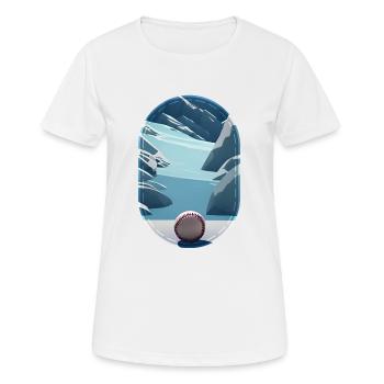 Ein lustiger cooler Baseball in der Arktis / Eis - Frauen T-Shirt atmungsaktiv - Weiß - Vorne - AI Model Female 172 dark (172cm)