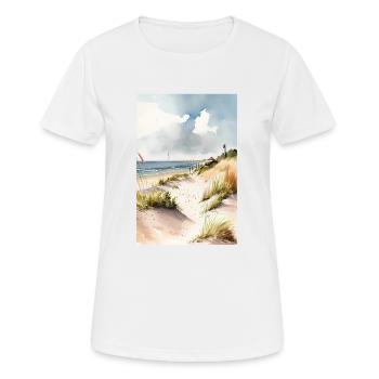 Strand und Dünen - Frauen T-Shirt atmungsaktiv - Weiß - Vorne - AI Model Female 172 dark (172cm)