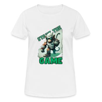 Space Gaming Gamer Monkey - Frauen T-Shirt atmungsaktiv - Weiß - Vorne - AI Model Female 172 dark (172cm)
