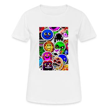 Monstres Rigolos Stickers - T-shirt respirant Femme - blanc - Devant - AI Model Female 172 dark (172cm)