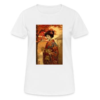 Japan Malerei Japanische Frau Japanische Kunst - Frauen T-Shirt atmungsaktiv - Weiß - Vorne - AI Model Female 172 dark (172cm)