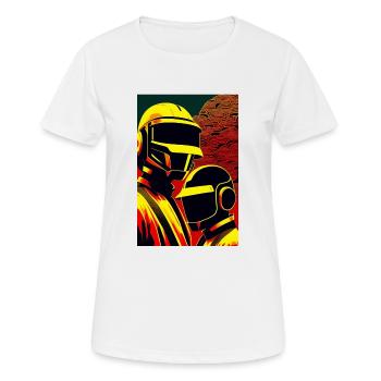 im Stil eines Holzschnitts 2 - Frauen T-Shirt atmungsaktiv - Weiß - Vorne - AI Model Female 172 dark (172cm)