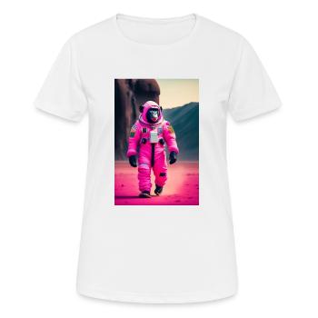 Un chimpanzé dans l’espace - T-shirt respirant Femme - blanc - Devant - AI Model Female 172 dark (172cm)