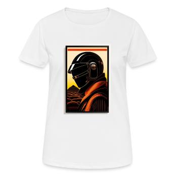 im Stil eines Holzschnitts - Frauen T-Shirt atmungsaktiv - Weiß - Vorne - AI Model Female 172 dark (172cm)