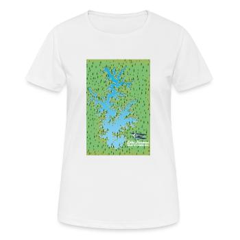 Carte rétro du lac Norman Caroline du Sud - T-shirt respirant Femme - blanc - Devant - AI Model Female 172 dark (172cm)