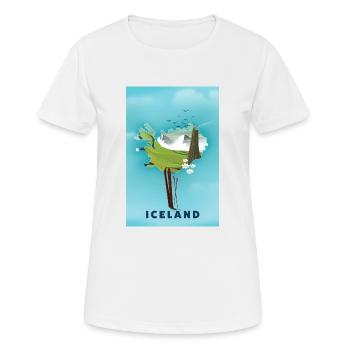 Carte de l’Islande carte de ski - T-shirt respirant Femme - blanc - Devant - AI Model Female 172 dark (172cm)