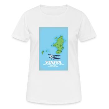 Staffa Schottland Karte - Frauen T-Shirt atmungsaktiv - Weiß - Vorne - AI Model Female 172 dark (172cm)