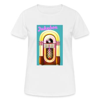 1950er Jukebox - Frauen T-Shirt atmungsaktiv - Weiß - Vorne - AI Model Female 172 dark (172cm)