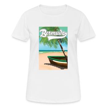 Affiche vacances aux Bermudes - T-shirt respirant Femme - blanc - Devant - AI Model Female 172 dark (172cm)