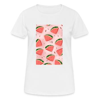 Tranches de pastèque - T-shirt respirant Femme - blanc - Devant - AI Model Female 172 dark (172cm)