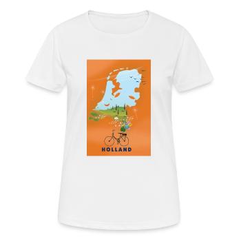 Reisekarte Holland - Frauen T-Shirt atmungsaktiv - Weiß - Vorne - AI Model Female 172 dark (172cm)