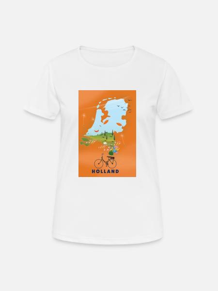 Holland travel map - Women's Breathable T-Shirt - white