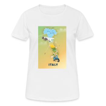 Italien Reisekarte - Frauen T-Shirt atmungsaktiv - Weiß - Vorne - AI Model Female 172 dark (172cm)