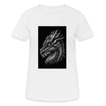dragon noir et blanc - T-shirt respirant Femme - blanc - Devant - AI Model Female 172 dark (172cm)