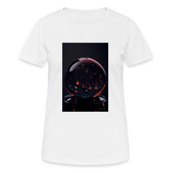 Blasen in einer Blase rot 2 - Frauen T-Shirt atmungsaktiv - Weiß - Vorne - AI Model Female 172 dark (172cm)