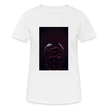 Blasen in einer Blase rot 1 - Frauen T-Shirt atmungsaktiv - Weiß - Vorne - AI Model Female 172 dark (172cm)