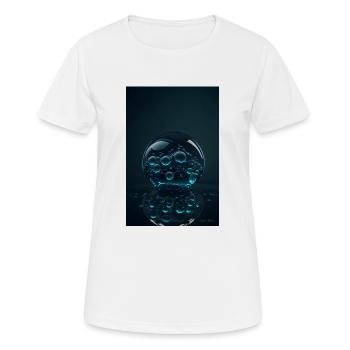 Bulles dans une bulle cyan 1 - T-shirt respirant Femme - blanc - Devant - AI Model Female 172 dark (172cm)