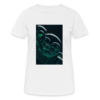 Bulles dans une bulle verte 2 - T-shirt respirant Femme - blanc - Devant - AI Model Female 172 dark (172cm)