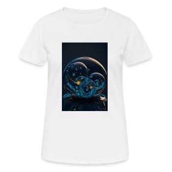 Bulles dans une bulle néon 2 - T-shirt respirant Femme - blanc - Devant - AI Model Female 172 dark (172cm)