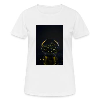 Blasen in einer Blase gelb 1 - Frauen T-Shirt atmungsaktiv - Weiß - Vorne - AI Model Female 172 dark (172cm)