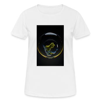 Wolken in einer Blase gelb 1 - Frauen T-Shirt atmungsaktiv - Weiß - Vorne - AI Model Female 172 dark (172cm)
