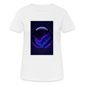 Wolken in einer Blase lila 1 - Frauen T-Shirt atmungsaktiv - Weiß - Vorne - AI Model Female 172 dark (172cm)