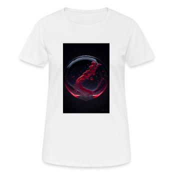 Wolken in einer Blase rot 2 - Frauen T-Shirt atmungsaktiv - Weiß - Vorne - AI Model Female 172 dark (172cm)