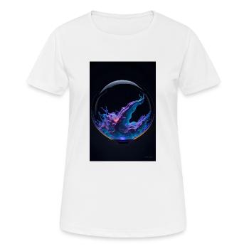 Wolken in einer Blase neon 3 - Frauen T-Shirt atmungsaktiv - Weiß - Vorne - AI Model Female 172 dark (172cm)