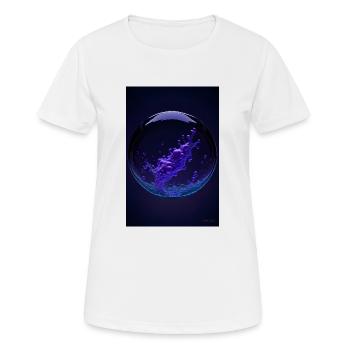 Wolken in einer Blase lila2 - Frauen T-Shirt atmungsaktiv - Weiß - Vorne - AI Model Female 172 dark (172cm)