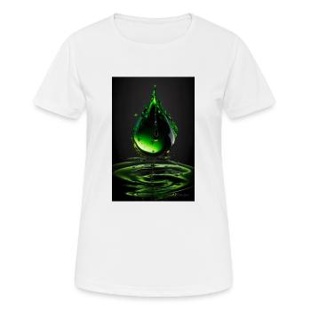 Gouttes vertes 4 - T-shirt respirant Femme - blanc - Devant - AI Model Female 172 dark (172cm)