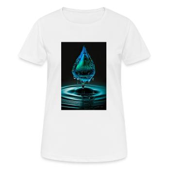 Goutte cyan 3 - T-shirt respirant Femme - blanc - Devant - AI Model Female 172 dark (172cm)