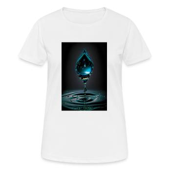 Goutte cyan 2 - T-shirt respirant Femme - blanc - Devant - AI Model Female 172 dark (172cm)