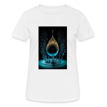 Goutte cyan 4 - T-shirt respirant Femme - blanc - Devant - AI Model Female 172 dark (172cm)
