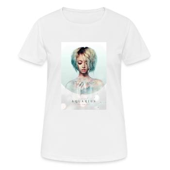 Signe du zodiaque - Verseau - art noir nordique - T-shirt respirant Femme - blanc - Devant - AI Model Female 172 dark (172cm)