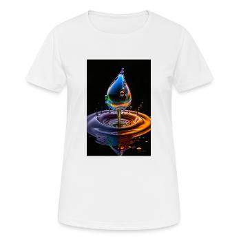 Gouttes néon 4 - T-shirt respirant Femme - blanc - Devant - AI Model Female 172 dark (172cm)