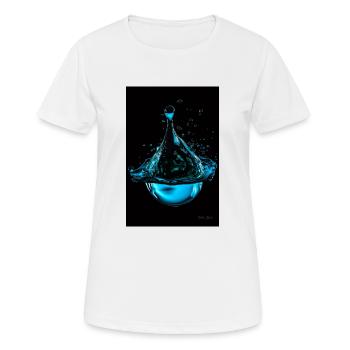 Gouttes cyan 7 - T-shirt respirant Femme - blanc - Devant - AI Model Female 172 dark (172cm)