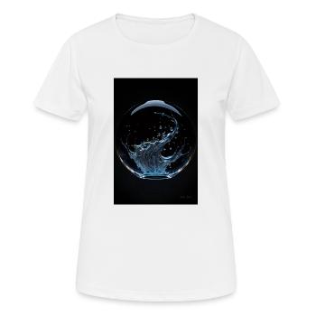 Kaos in einer Blase chrome 3 - Frauen T-Shirt atmungsaktiv - Weiß - Vorne - AI Model Female 172 dark (172cm)