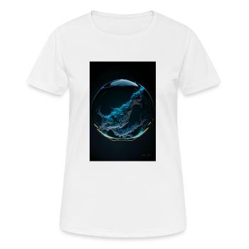 Kaos dans une bulle cyan 2 - T-shirt respirant Femme - blanc - Devant - AI Model Female 172 dark (172cm)