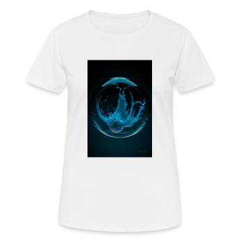 Kaos dans une bulle cyan 3 - T-shirt respirant Femme - blanc - Devant - AI Model Female 172 dark (172cm)