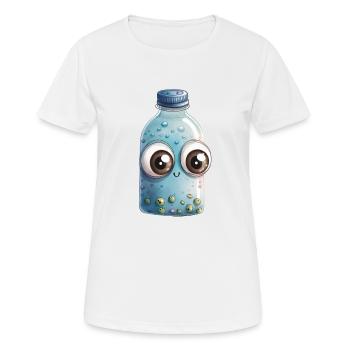 Aquarelle de bouteille d’eau - T-shirt respirant Femme - blanc - Devant - AI Model Female 172 dark (172cm)