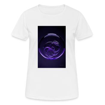 Kaos in einer Blase lila 3 - Frauen T-Shirt atmungsaktiv - Weiß - Vorne - AI Model Female 172 dark (172cm)