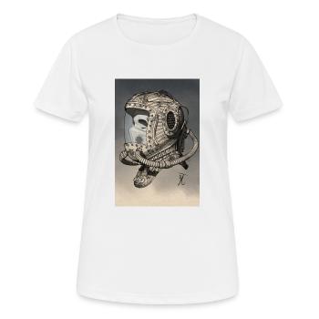 Alter Weltraumhelm einfarbig - Frauen T-Shirt atmungsaktiv - Weiß - Vorne - AI Model Female 172 dark (172cm)