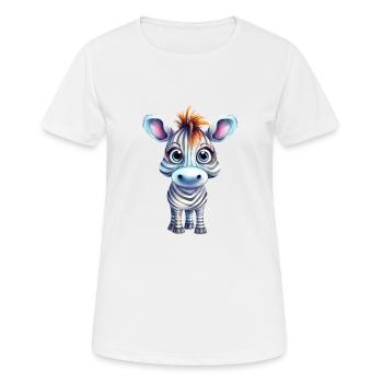 Dessin à l’aquarelle zébrée - T-shirt respirant Femme - blanc - Devant - AI Model Female 172 dark (172cm)