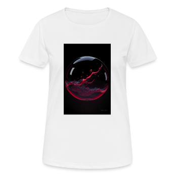 Kaos in einer Blase rot2 - Frauen T-Shirt atmungsaktiv - Weiß - Vorne - AI Model Female 172 dark (172cm)