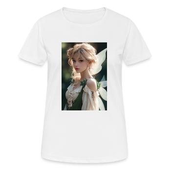 Smaragd-Verzauberung: Schönes Feenmädchen in - Frauen T-Shirt atmungsaktiv - Weiß - Vorne - AI Model Female 172 dark (172cm)
