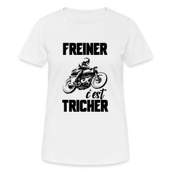 freiner c'est tricher - T-shirt respirant Femme - blanc - Devant - AI Model Female 172 dark (172cm)