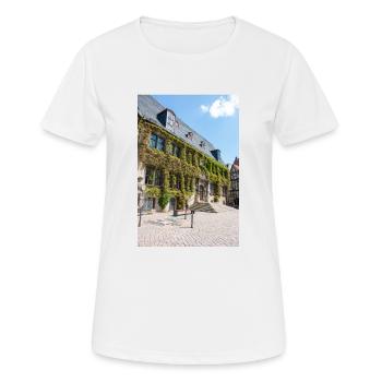 Rathaus Quedlinburg Sachsen-Anhalt - Frauen T-Shirt atmungsaktiv - Weiß - Vorne - AI Model Female 172 dark (172cm)