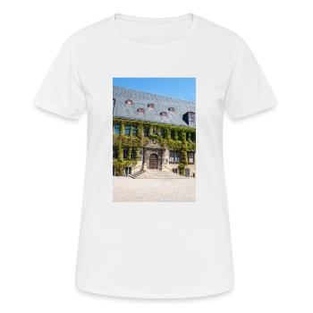 Rathaus Quedlinburg Sachsen-Anhalt Germ - Frauen T-Shirt atmungsaktiv - Weiß - Vorne - AI Model Female 172 dark (172cm)