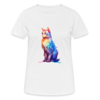 Vibrant Cat Themed Tops - Women's Breathable T-Shirt - white - Front - AI Model Female 172 dark (172cm)